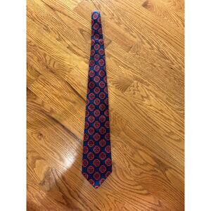 Vintage Polyester Red and Blue Tie Wright's Carolina's Leading Clothiers